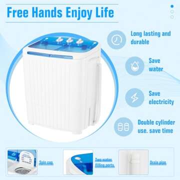 Pataku Portable Washing Machine 17.6 LBS Washer & Dryer Combo
