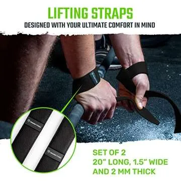 Gradient Fitness Lifting Straps | Wrist Straps for Weightlifting with Neoprene Padding