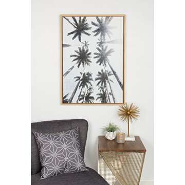 Kate and Laurel Sylvie Palm Trees Framed Wall Art 23x33