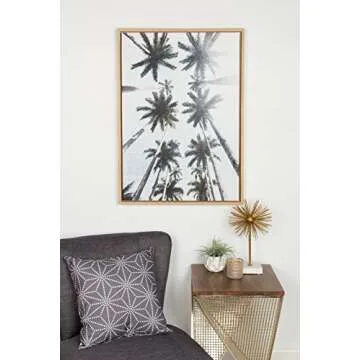 Kate and Laurel Sylvie Palm Trees Framed Wall Art 23x33
