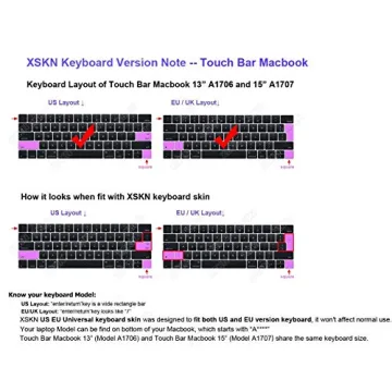 XSKN Logic Pro X Keyboard Cover for MacBook Pro 13 & 15