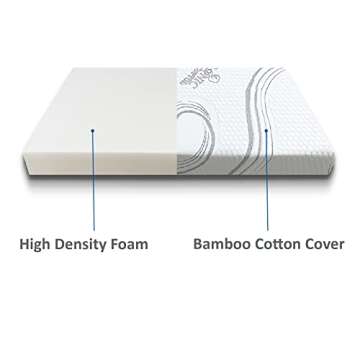 FoamRush 4-Inch Bunk (28" x 75") High Density Foam RV Mattress Replacement with Cotton Cover, Medium...