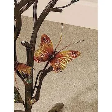 Touch of Class Flight of The Butterfly Round Accent Table - Bronze - Side Table Suitable for Living Room End Table, Bedside Tables or Nightstand, Entryway, Foyer, Office