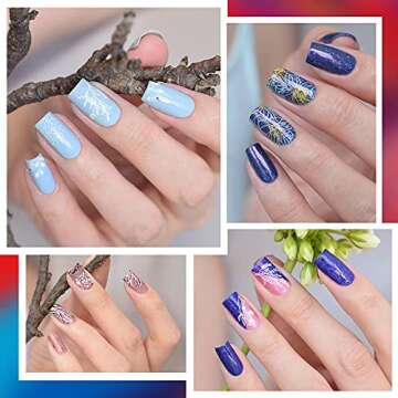 NICOLE DIARY 6Pc Nail Art Stamping Polish Nail Plate Printing Varnish Gold Silver White Black Red Nail Plate Polish for Manicure Printing Novel Nail polish Sets