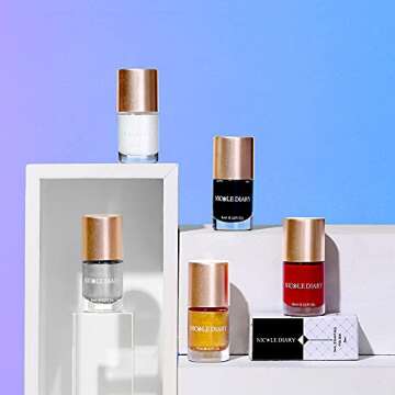 NICOLE DIARY 6Pc Nail Art Stamping Polish Nail Plate Printing Varnish Gold Silver White Black Red Nail Plate Polish for Manicure Printing Novel Nail polish Sets