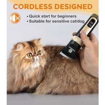 Petsaunter Dog Cat Grooming Kit for Matted Hair - Rechargeable, Low Noise & Vibration, Premium Groom...