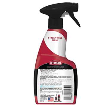 Weiman Glass Cooktop Cleaner & Polish For Daily Use on Ceramic, Induction Stove Top, Removes Grease & Oily Residue, Streak Free Shine, 12 oz, 2 Pack, Micro Fiber Buffing Towel