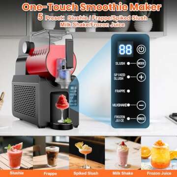 88 oz Slushie Maker Machine All-in-One Frozen Drink Machine for Home No Ice Needed 5 Smart Presets |...