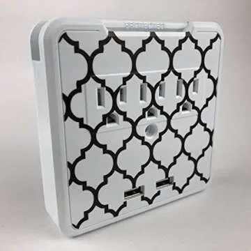 Glamsockets Decorative Wall Mount Surge Protector with 3 Outlets, Dual USB Charging Ports and Phone ...