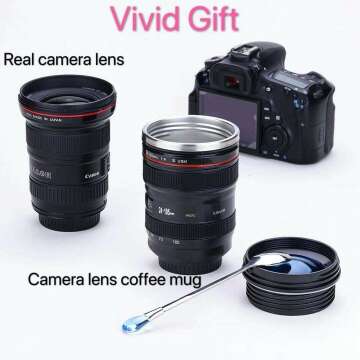 Camera Lens Coffee Mug for Photographers - Fun Gift