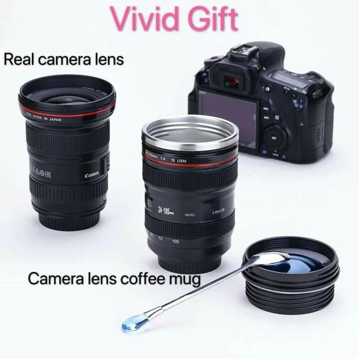 Camera Lens Coffee Mug for Photographers - Fun Gift