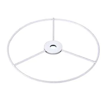 uxcell Lamp Shade Ring, 150mm Dia. Lampshade Holder Frame for Connecting Lamps Harp, Baked Coating Iron 1 Set