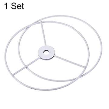 uxcell Lamp Shade Ring, 150mm Dia. Lampshade Holder Frame for Connecting Lamps Harp, Baked Coating Iron 1 Set