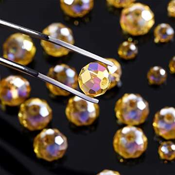 WILLBOND 600 Pcs Crystal Glass Beads for Jewelry Making Bulk Faceted Gemstone Rondelle Loose Beads f...