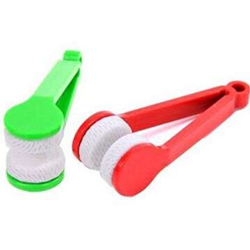 Compact Microfiber Glasses Cleaner Clips - 5 Pcs Set