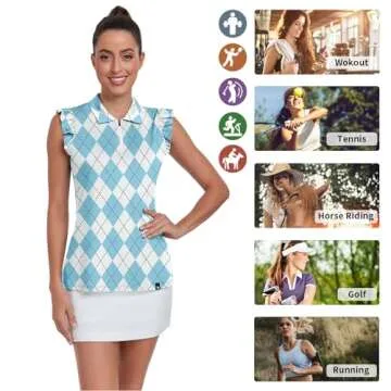 Womens Argyle Sleeveless Golf Shirt - Stylish and Comfortable