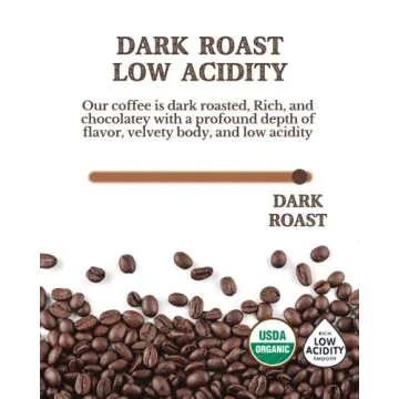 Subtle Earth Organic Coffee - Low Acid Dark Roast Whole Bean