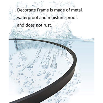 Eruner Large Round Mirror Black Modern Vanity Wall