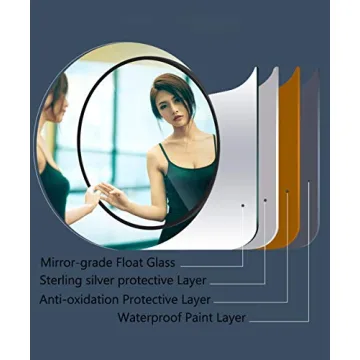 Eruner Large Round Mirror Black Modern Vanity Wall