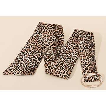 Women's Wrap Wide Cinch Belt Vintage Faux Leather Leopard Print Waist Belt Waistband for Dress