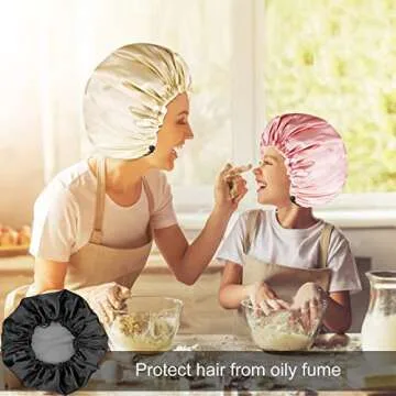 Rbersea Shower Cap Set 3PCS Waterproof Adjustable Shower Caps