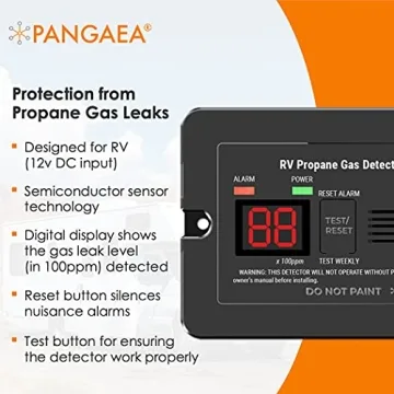 Pangaea RV Propane Gas Detector with Loud Alarm for Safety