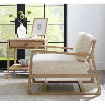 Hooker Furniture Moraine Transitional Fabric/Wood Accent Chair in Beige