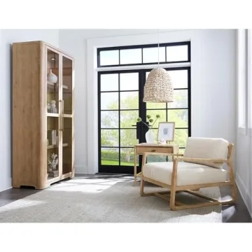 Hooker Furniture Moraine Transitional Fabric/Wood Accent Chair in Beige