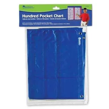Learning Resources Hundred Pocket Chart, 120 Cards, Grades K+, Classroom Counting Organizer,Back to School Supplies,Teacher Supplies