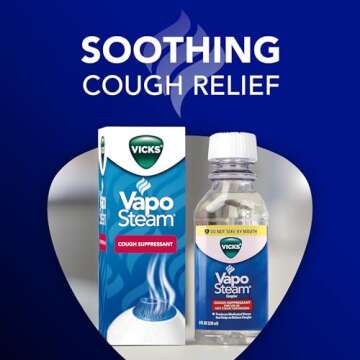 Vicks VapoSteam Medicated Liquid with Camphor, a Cough Suppressant, 8 Oz – VapoSteam Liquid Helps Relieve Coughing, for Use in Vicks Vaporizers and Humidifiers, FSA and HSA Eligible
