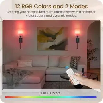 GOEBLESON Battery Operated Wall Sconces Set of 2 with Remote, Wireless Wall Sconce with 2 Dimmable RGB LED Bulbs, Rechargeable Wall Lamps, Not Hardwired Wall Lights, Linen Shade, Black B04YBP205