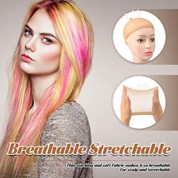 100 Pcs Wig Caps Stocking Caps for Wigs Stretchy Nylon Wig Cap for Women Elastic Medium Nude Wig Cap for Cosplay(Beige and Natural Nude)