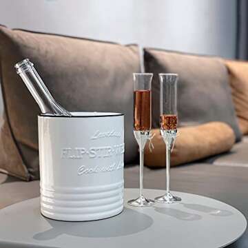 Laveduso Utensil Holder, 7.2" Large Utensil Crock, Ceramic Utensil Holder for Countertop, with Cork mat, Stable and Easy to Clean, Vintage Cooking Utensil Holder for Farmhouse Kitchen Decor, White