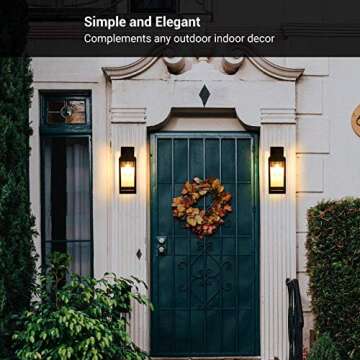 DEWENWILS Outdoor Wall Light Fixture, Outdoor Wall Lantern with Clear Glass Shade, Matte Porch Light Wall Mount, Waterproof Anti-Rust Exterior Wall Sconce Light Lamp for Garage, Patio, ETL Listed