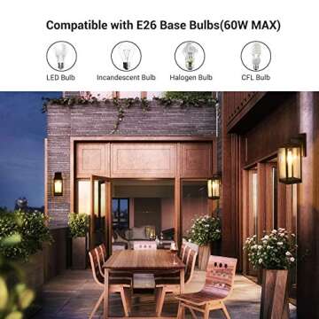 DEWENWILS Outdoor Wall Light Fixture, Outdoor Wall Lantern with Clear Glass Shade, Matte Porch Light Wall Mount, Waterproof Anti-Rust Exterior Wall Sconce Light Lamp for Garage, Patio, ETL Listed