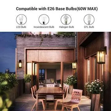 DEWENWILS Outdoor Wall Light Fixture, Outdoor Wall Lantern with Clear Glass Shade, Matte Porch Light Wall Mount, Waterproof Anti-Rust Exterior Wall Sconce Light Lamp for Garage, Patio, ETL Listed