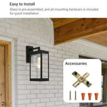 DEWENWILS Outdoor Wall Light Fixture, Outdoor Wall Lantern with Clear Glass Shade, Matte Porch Light Wall Mount, Waterproof Anti-Rust Exterior Wall Sconce Light Lamp for Garage, Patio, ETL Listed