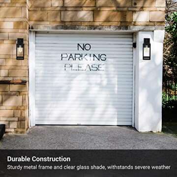 DEWENWILS Outdoor Wall Light Fixture, Outdoor Wall Lantern with Clear Glass Shade, Matte Porch Light Wall Mount, Waterproof Anti-Rust Exterior Wall Sconce Light Lamp for Garage, Patio, ETL Listed