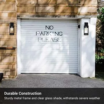 DEWENWILS Outdoor Wall Light Fixture, Outdoor Wall Lantern with Clear Glass Shade, Matte Porch Light Wall Mount, Waterproof Anti-Rust Exterior Wall Sconce Light Lamp for Garage, Patio, ETL Listed