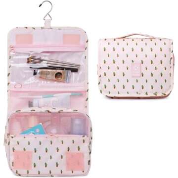 Narwey Hanging Toiletry Bag for Women Travel Makeup Bag Organizer Toiletries Bag for Travel Size Cos...