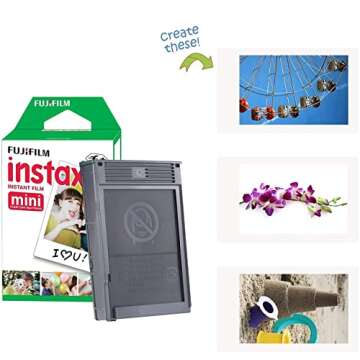 Fujifilm Instax Mini 11 Instant Camera Sky Blue + Fuji Film Value Pack (40 Sheets) + Shutter Accessories Bundle, Incl. Compatible Carrying Case, Quicksand Beads Photo Album 64 Pockets