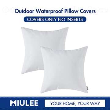 MIULEE Waterproof Pillow Covers for Outdoor Decor 18"