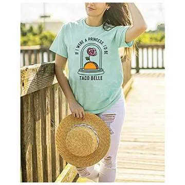 If I were A Princess Tshirt Women Funny Sayings Print Taco Lovers Shirt Taco Belle Graphic Tee Tops ...