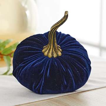 Set of 3 Velvet Pumpkins for Autumn Decor and Gifts