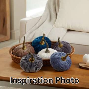 Set of 3 Velvet Pumpkins for Autumn Decor and Gifts