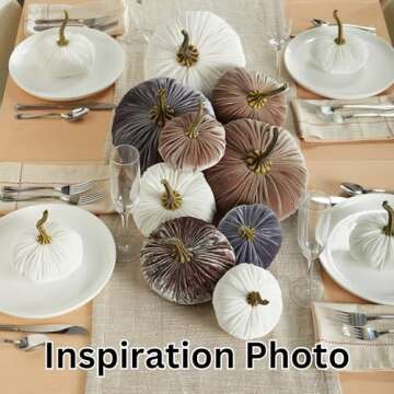 Set of 3 Velvet Pumpkins for Autumn Decor and Gifts