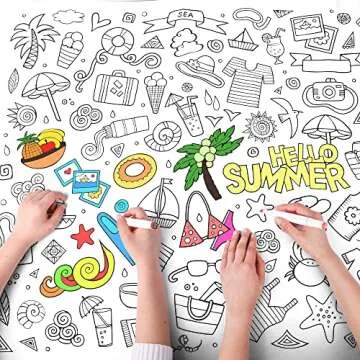 Hello Summer Giant Coloring Poster for Creative Fun