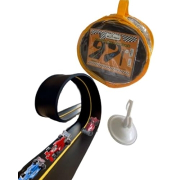 Flexible Toy Car Track Set with Suction Cup & Cars