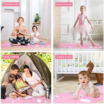 Yoga Mat for Kids, Non-Slip Children Exercise Mat, Non-toxic Natural Playtime Mat for Active/Calm Aids Weight Loss, Mindfulness (60" L x 24" W x 5mm Thick) (Pink)