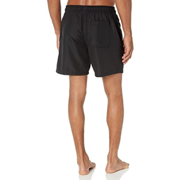 Amazon Men's Quick-Dry Swim Trunk in Black, Medium